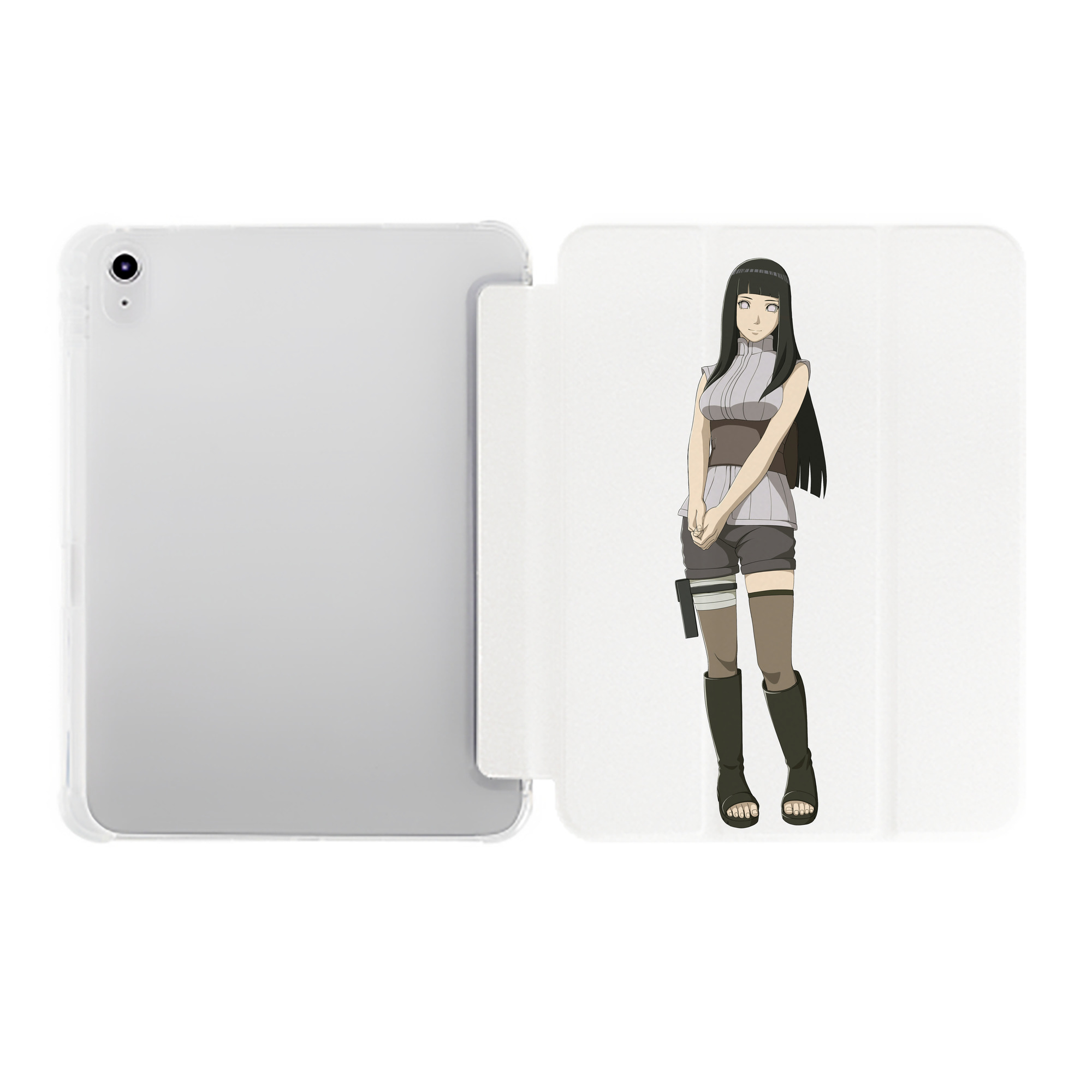 （画像用） NARUTO -ナルト- 日向ヒナタ Hyūga Hinata IPad ケース ペン収納付き 三つ折りスタンド PUレザー×シリコン 対応機種9.5/10.5/10.9インチ